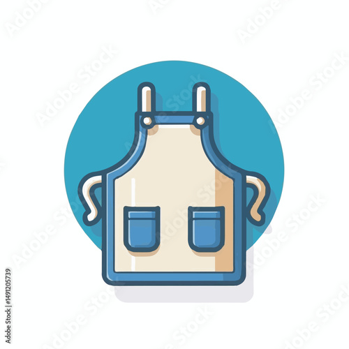 apron, illustration, chef, kitchen, uniform, isolated, restaurant, cook, cooking, vector, culinary, design, food, fabric, background, apparel, work, woman, white, waiter, black, clothing, clothes, ico