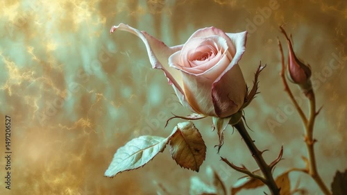 A pale petal lies atop the open sepal of a withering flower.