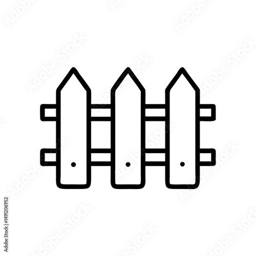 A simple graphic of a small picket structure with three posts and two horizontal supports showing 100 char