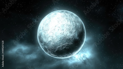 A celestial moon, bathed in ethereal light.