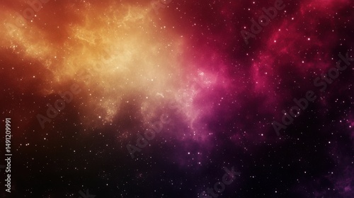 Vibrant Cosmic Nebula with Colorful Stars and Mystical Clouds