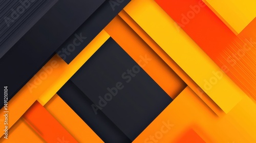 Vibrant Geometric Abstract Background in Bold Orange and Black Tones