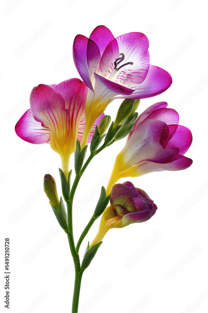 Obraz premium Vibrant Freesia Flowers A Stunning Close-Up Photograph