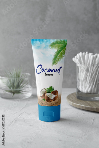 Cream Tube Mockup Isolated
