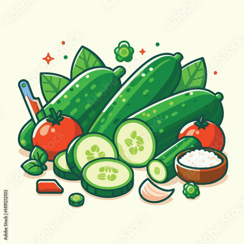 vegetable, healthy, organic, green, cucumber, food, fresh, vegetarian, background, cucumbers, diet, ingredient, isolated, white, slice, salad, raw, nature, agriculture, ripe, sliced, object, health, c