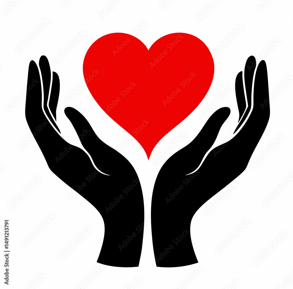 Obraz premium Heart in hand icon vector illustration