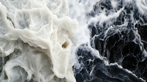Dynamic Contrast of Ocean Waves in Monochrome Abstract Patterns