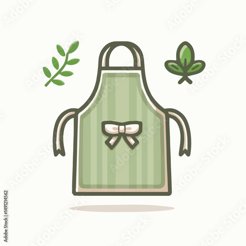apron, illustration, chef, kitchen, uniform, isolated, restaurant, cook, cooking, vector, culinary, design, food, fabric, background, apparel, work, woman, white, waiter, black, clothing, clothes, ico