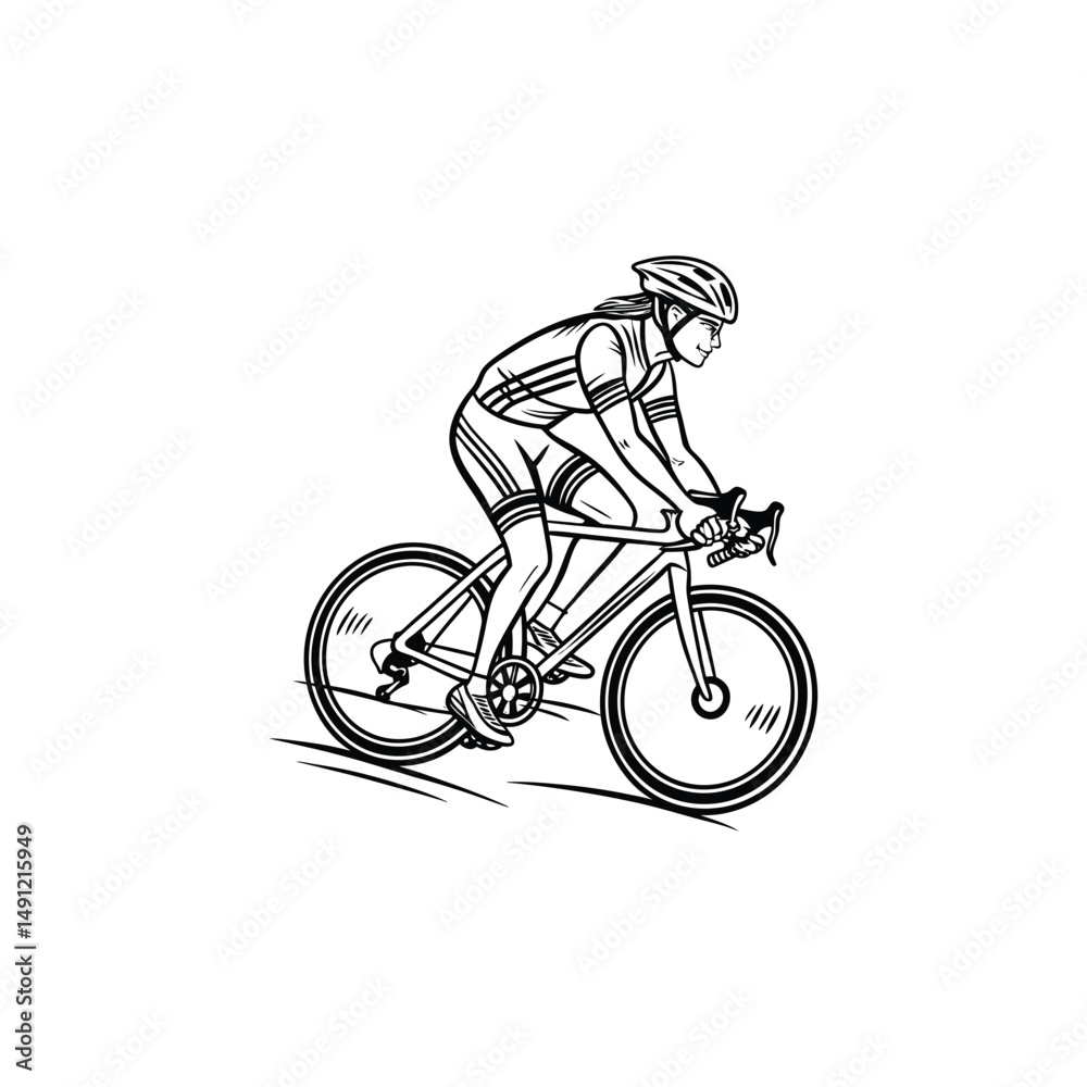 Naklejka premium silhouette of a man riding bicycle
