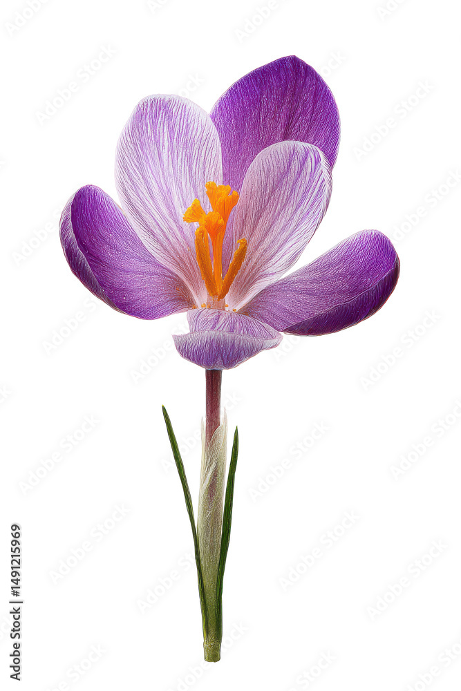 Fototapeta premium Stunning Purple Crocus Flower Blooming in Springtime