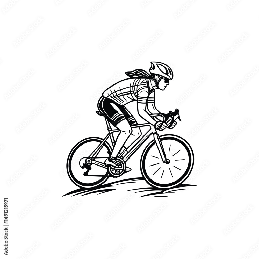 Fototapeta premium silhouette of a man riding bicycle