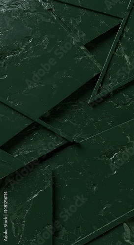 Emerald Depth: 3D Rendered Geometric Textures