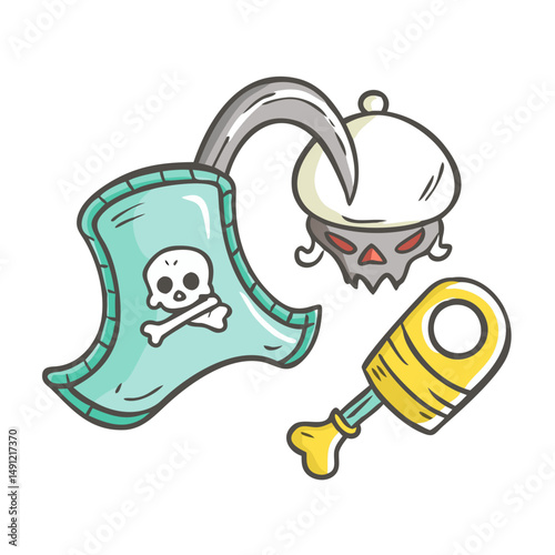pirates accessory icon, pirates accessory vector illustration-simple illustration of pirates accessory, perfect for pirates accessory logos and icons