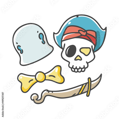 pirates accessory icon, pirates accessory vector illustration-simple illustration of pirates accessory, perfect for pirates accessory logos and icons