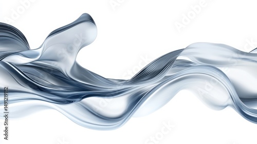Elegant Flowing Waves of Blue and White Abstract Design