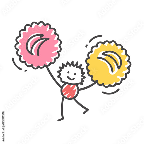 pom poms cheerleading icon, pom poms cheerleading vector illustration-simple illustration of pom poms cheerleading, perfect for pom poms cheerleading logos and icons