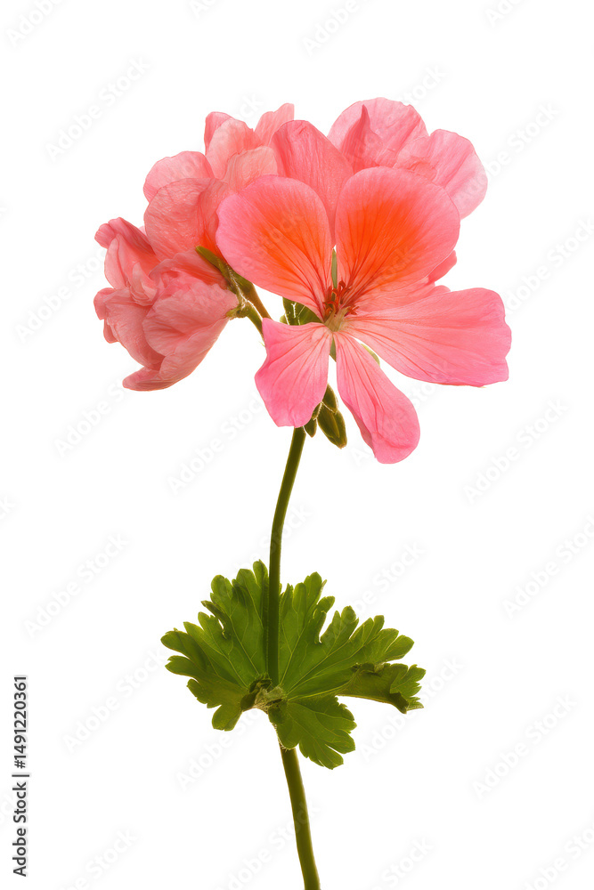 Vibrant Pink Geranium Flower Isolated on White Background Vibrant Pink Geranium Flower Isolated on White Background
