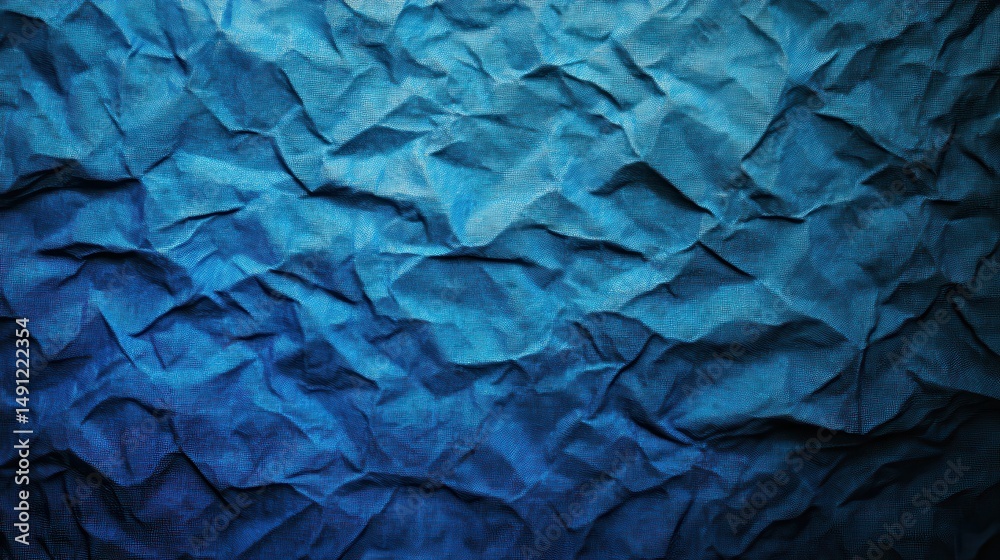 Fototapeta premium Textured Blue Paper Background with Creases and Wrinkles for Design