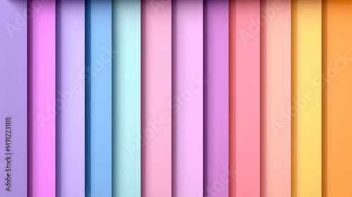 Vibrant Colorful Stripes in Soft Pastel Tones for Background Use