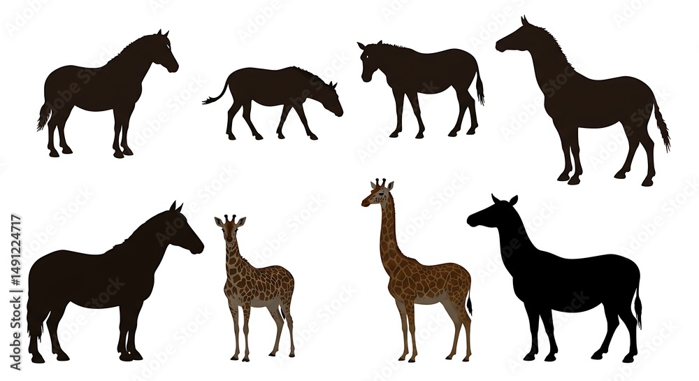 Obraz premium Equine Evolution: Silhouette Study