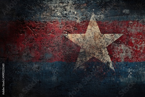 Weathered flag on a rough surface