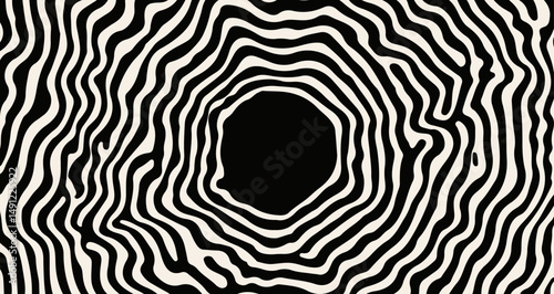 Minimalist vector illustration with wavy, white contour lines on a black background. The style is modern, abstract, inspired by trending monochrome line art aesthetics.