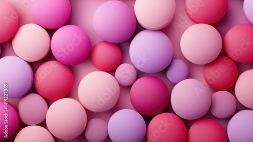 Colorful Abstract Background of Spheres in Gradients of Pink Shades