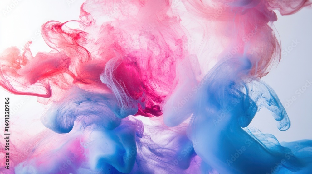 Fototapeta premium Colorful Smoke Swirls in Pink and Blue Shades for Abstract Art