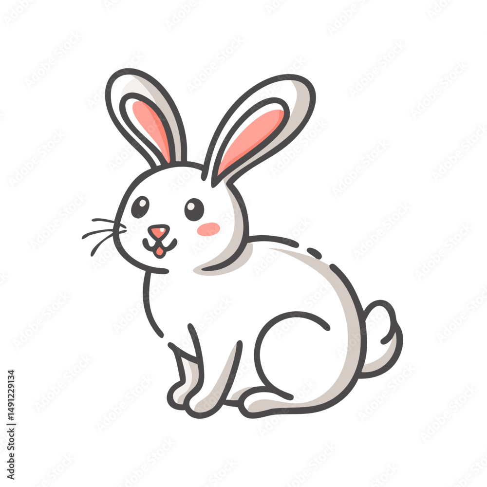Obraz premium rabbit icon, rabbit vector illustration-simple illustration of rabbit, perfect for rabbit logos and icons