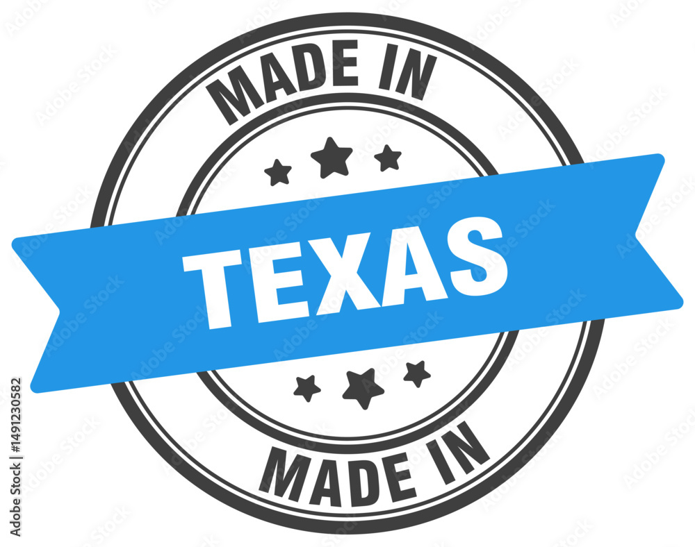 Fototapeta premium Made in Texas round sign. Made in Texas stamp.