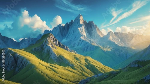 A videograph of the Mountains. An exceptional and awe-inspiring portrayal of nature. photo