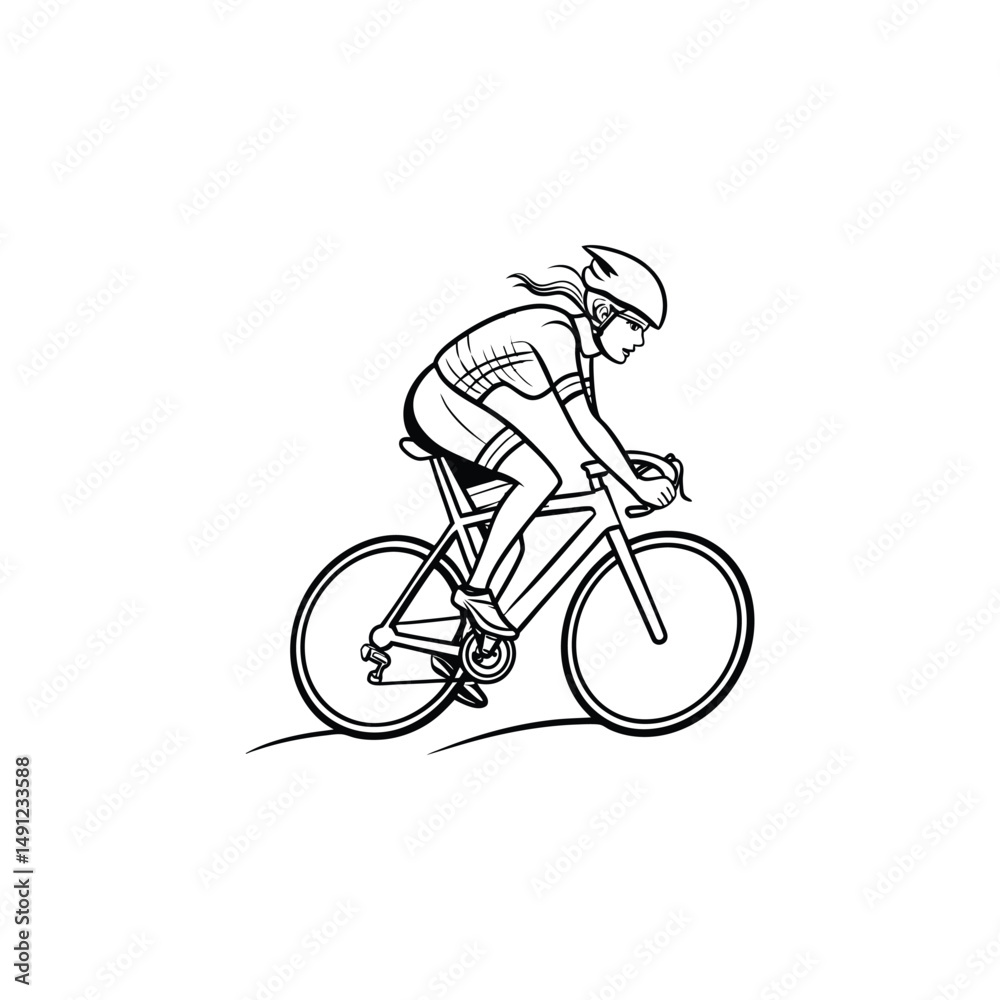 Fototapeta premium silhouette of a man riding bicycle