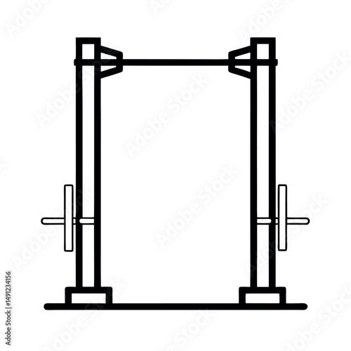 Line Art Squat Rack Machine in Clean Design