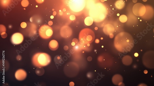 Abstract background of glowing bokeh lights in warm colors