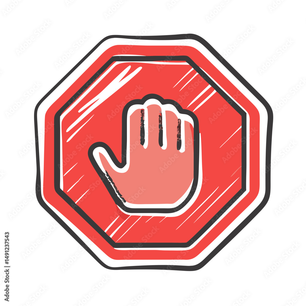 Fototapeta premium red stop sign icon, red stop sign vector illustration-simple illustration of red stop sign, perfect for red stop sign logos and icons
