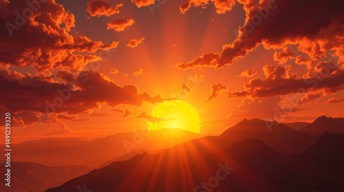 A beautiful sunset scene with clouds in the sky Perfect for various projects. hd