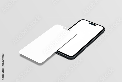 Blank phone screen presentation mockup with grey background 