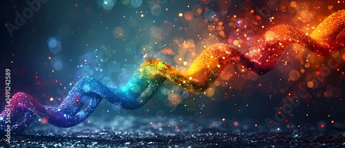 Abstract Rainbow Spiral in a Dark Setting