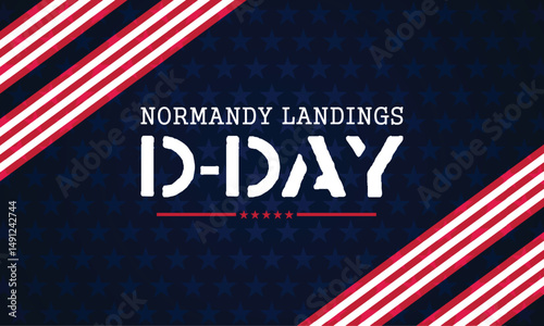 D Day Normandy Landings American Flag Tribute Banner Background