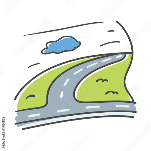 road icon, road vector illustration-simple illustration of road, perfect for road logos and icons