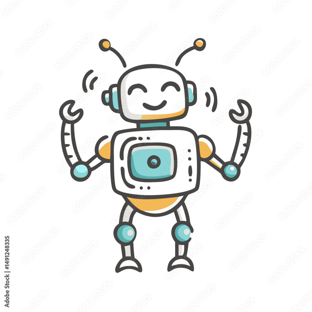 Fototapeta premium robot icon, robot vector illustration-simple illustration of robot, perfect for robot logos and icons