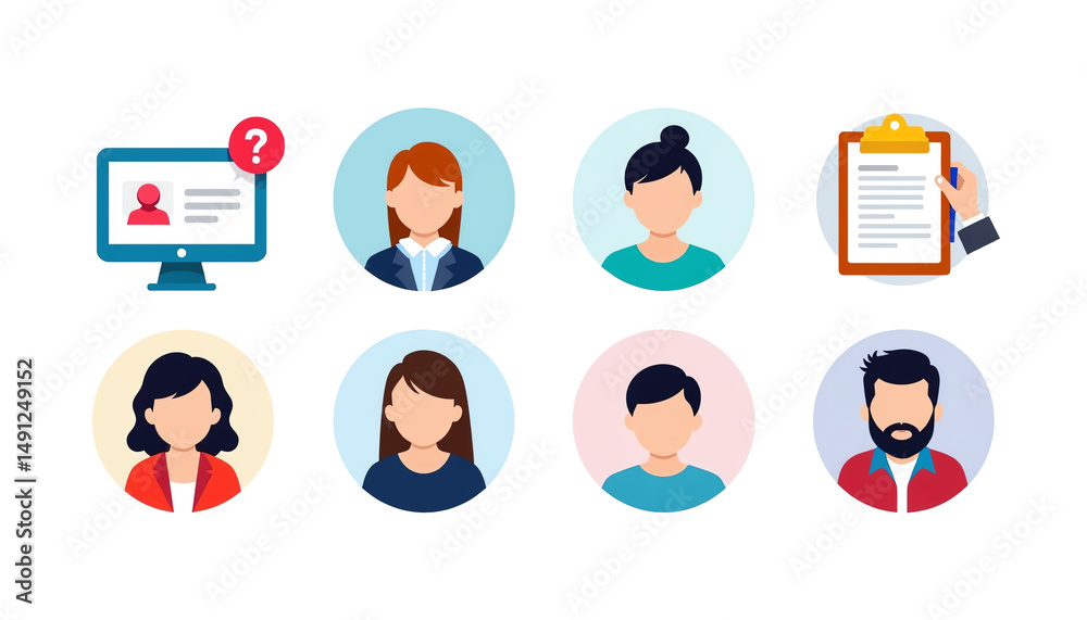 Fototapeta premium Diverse business team with professional avatars.