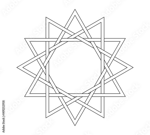 dodecagram symbol vector white background for icon web wallpaper tattoo symbol religion logo. vector illustration