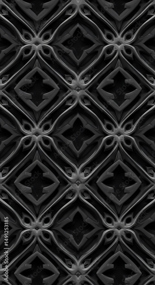Fototapeta premium Dark Elegance: Embossed Monochrome Pattern