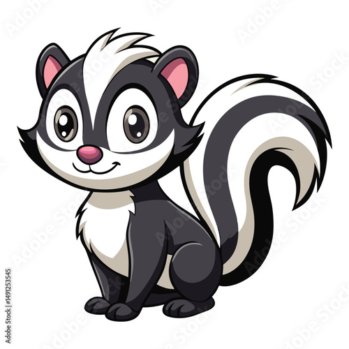 Adorable Cartoon Skunk Illustration Cute Wildlife Animal Design