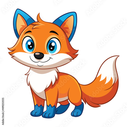 Adorable Cartoon Fox Illustration Cute Orange Fox Character Design