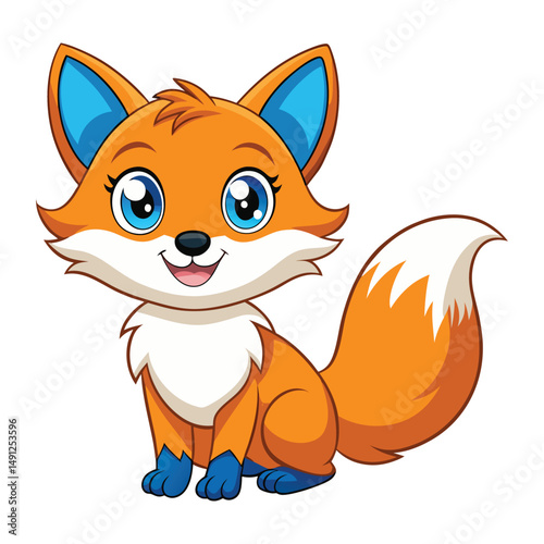Adorable Cartoon Fox Illustration Cute Orange Fox Character Design