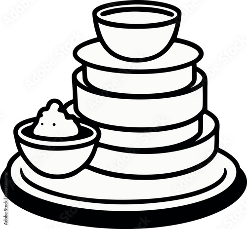 Stack of Dirty Dishes Clipart, National No Dirty Dishes Day