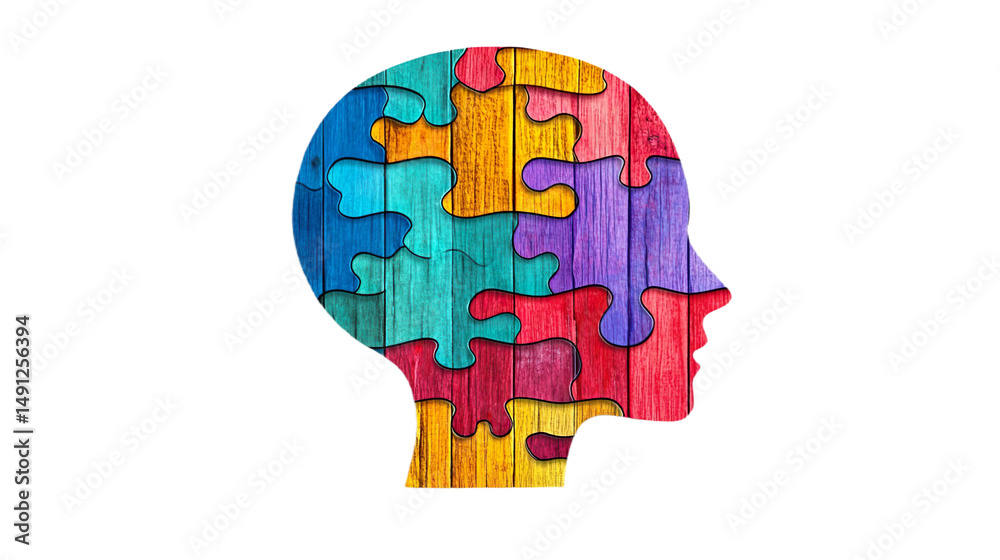 Neurodiversity Puzzle Brain Head Shape Color Segments Representing Cognitive Differences Neurodiversity Puzzle Brain Head Shape Color Segments Representing Cognitive Differences