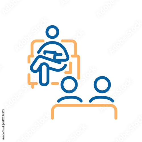 Couples therapy icon. Vector thin line illustration with editable stroke showing relationship counseling, family session and mental health support.